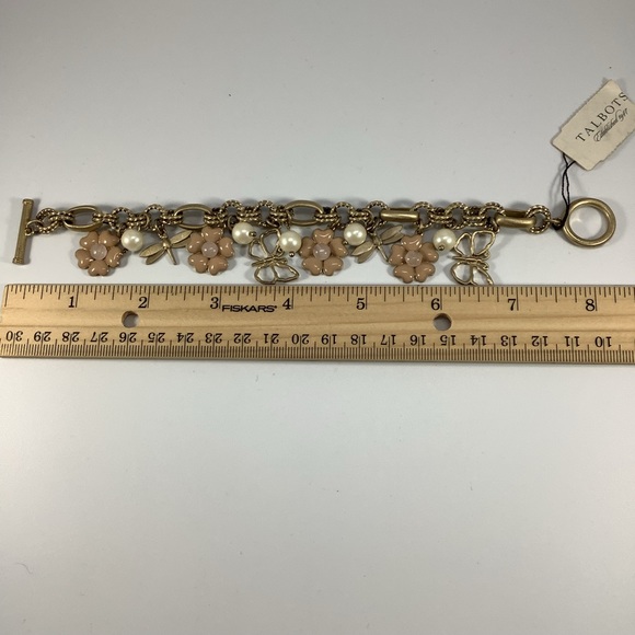 COPY - NEW VINTAGE TALBOTS CHARM BRACELET ROSE QUARTZ BUTTERFLIES DRAGONFLIES F… - Picture 7 of 7